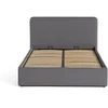 Image de Goyave - lit coffre - 140x190 - en velours côtelé - sommier inclus - Gris Anthracite