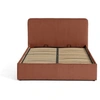 Image de Lit coffre best mobilier 155 x 200 x 100 cm en velours sommier a lattes pour 2 personnes de couleur rouge