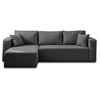 Image de Topaze - canapé d'angle réversible - 4 places - convertible avec coffre - en tissu - Gris foncé