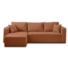 Image de Topaze - canapé d'angle réversible - 4 places - convertible avec coffre - en tissu - Terracotta