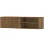 Image de Portmore - meuble TV suspendu - effet bois - 2 niches et 1 porte - 150 cm - Bois