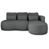 Image de Mahina - canapé d'angle droit - 4 places - convertible avec coffre - en tissu bouclette - Gris foncé
