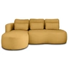 Image de Mahina - canapé d'angle gauche - 4 places - convertible avec coffre - en tissu bouclette - Jaune