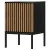 Image de Savanna - table de chevet - effet bois et noir - 40 cm - Bois / Noir