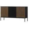 Image de Savanna - buffet bas - effet bois et noir - 3 tiroirs et 2 portes - 150 cm - Noir / Bois