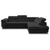 Image de Canape angle fixe BEST MOBILIER 5 places en polyester noir 275 x 275 x 70 cm