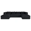 Image de Canape angle fixe LISA DESIGN 7 places en velours noir 176 x 327 x 67 cm