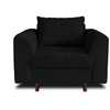 Image de Rune - fauteuil - en velours côtelé - Noir