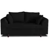 Image de Canape droit LISA DESIGN 2 places en polyester noir 150 x 150 x 81 cm