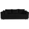 Image de Canape droit LISA DESIGN 3 places en polyester noir 210 x 210 x 81 cm