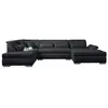 Image de Canape angle fixe 7 places en polyester noir 197 x 335 x 77 cm