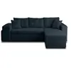 Image de California - canapé d'angle réversible 4 places - convertible avec coffre, étagère et poufs - en velours texturé - Bleu