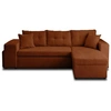 Image de California - canapé d'angle réversible 4 places - convertible avec coffre, étagère et poufs - en velours texturé - Terracotta