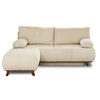Image de Cristal - canapé 3 places - convertible avec coffre et pouf - en velours côtelé grosses côtes - Beige