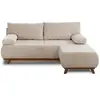 Image de Cristal - canapé 3 places - convertible avec coffre et pouf - en velours côtelé - Beige