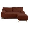 Image de Cristal - canapé 3 places - convertible avec coffre et pouf - en velours côtelé - Terracotta