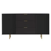 Image de Monica - buffet - noir - 3 tiroirs et 2 portes - 150 cm - Noir