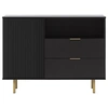 Image de Monica - buffet - noir - 2 tiroirs, 1 porte et 1 niche - 107 cm - Noir