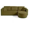 Image de Miro - canapé d'angle réversible - 4 places - convertible avec coffre - en velours texturé - Vert Olive