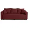 Image de Canape droit BEST MOBILIER 3 places en polyester rouge 89 x 207 x 71 cm
