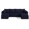 Image de Regala - canapé panoramique - 7 places - convertible avec coffre - en tissu - Bleu