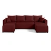 Image de Regala - canapé panoramique - 7 places - convertible avec coffre - en tissu - Rouge