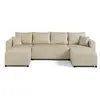 Image de Regala - canapé panoramique - 7 places - convertible avec coffre - en tissu - Beige