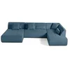 Image de Canape angle fixe LISA DESIGN 7 places en velours bleu 198 x 334 x 75 cm