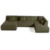 Image de Canape angle fixe LISA DESIGN 7 places en velours vert 198 x 334 x 75 cm