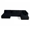 Image de Canape angle fixe LISA DESIGN 7 places en velours noir 198 x 334 x 75 cm