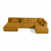 Image de Canape angle fixe LISA DESIGN 7 places en velours jaune 198 x 334 x 75 cm