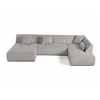 Image de Canape angle fixe LISA DESIGN 7 places en velours gris 198 x 334 x 75 cm