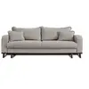 Image de Canape droit LISA DESIGN 3 places en velours gris 220 x 220 x 86 cm