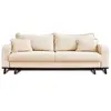 Image de Canape droit LISA DESIGN 3 places en velours beige 220 x 220 x 86 cm