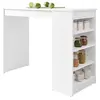 Image de Drazic - table de bar avec rangements - blanc - de 2 à 4 personnes - Blanc