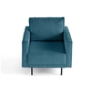 Image de Charlie - fauteuil - pieds hauts - en velours côtelé - Bleu canard