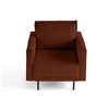 Image de Charlie - fauteuil - pieds hauts - en velours côtelé - Terracotta