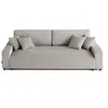 Image de Canape droit LISA DESIGN 3 places en velours gris 234 x 234 x 78 cm