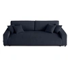 Image de Canape droit LISA DESIGN 3 places en velours bleu 234 x 234 x 78 cm