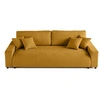 Image de Canape droit LISA DESIGN 3 places en velours jaune 234 x 234 x 78 cm