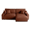 Image de Canape angle fixe LISA DESIGN 4 places en velours rouge 234 x 234 x 78 cm