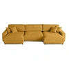 Image de Canape angle fixe LISA DESIGN 7 places en velours jaune 170 x 332 x 78 cm