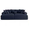 Image de Canape droit LISA DESIGN 3 places en velours bleu 272 x 272 x 75 cm