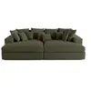 Image de Canape droit LISA DESIGN 3 places en velours vert 272 x 272 x 75 cm