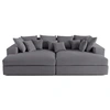 Image de Canape droit LISA DESIGN 3 places en velours gris 272 x 272 x 75 cm