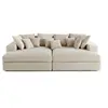 Image de Canape droit LISA DESIGN 4 places en velours beige 272 x 272 x 75 cm