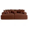 Image de Canape droit LISA DESIGN 3 places en velours rouge 272 x 272 x 75 cm