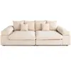 Image de Canape droit LISA DESIGN 3 places en polyester beige 135 x 270 x 80 cm
