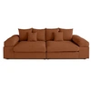 Image de Canape droit LISA DESIGN 3 places en polyester rouge 135 x 270 x 80 cm