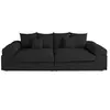 Image de Canape droit LISA DESIGN 3 places en velours noir 135 x 270 x 80 cm